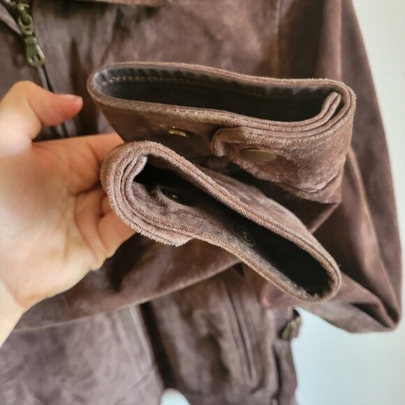 Vintage Wilsons Leather Bomber Moto Jacket Brown Suede Full Zip Medium M - Picture 6 of 13